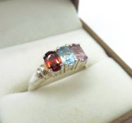 Sterling Silver Multi-Gemstone Ring