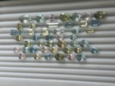 72.75ct Natural Blue and Green Aquamarine and Pink Morganite