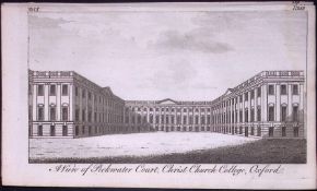 Christ Church College Oxford Rare Georgian Copper Antique Engraving 1776-3