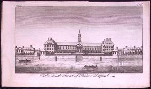 Chelsea Hospital London Rare Georgian Copper Antique Engraving 1776-44