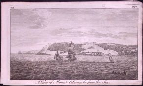 Mount Edgcumbe-Cornwall Rare 1776 Georgian Copper Antique Engraving -52