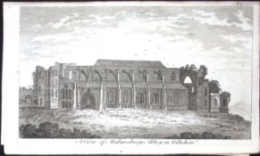 Wiltshire Malmsbury Abbey Rare Georgian Copper Antique 1776 Engraving-117.