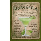 Margarita Vintage Retro Style Cocktail Recipe Large Metal Wall Art