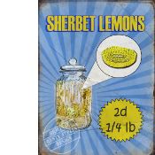 Sherbet Lemons Traditional Sweet Shop Favourites Nostalgic Metal Wall Art