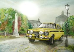 Ford Escort 1970's Mexico MK1 Nostalgic British Car Large Metal Wall Art