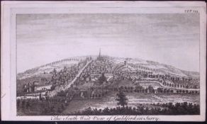 Surrey Guildford Town Rare 1776 Georgian Copper Plate Antique Engraving -78