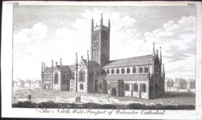 Worcester Cathedral Rare Georgian Copper Antique 1776 Engraving-145.