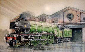 The Flying Scotsman Steam Locomotive large Metal Wall Art
