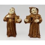 Pair of Early 20th Century Austrian Ceramic Monk Figures