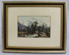 Edwardian Alpine Watercolour by W.L. Guest, Dated 1903