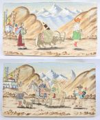 Pair of Himalayan Embroidered Panels – Gangtok, 1982