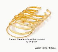 7 Pcs Golden-Toned Bangle Set