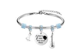 10 x Music Initial A-Z Bracelet For Fans and Lovers L14a