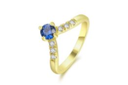 20 x Wishbone Rings, Blue Zircon Total RRP £337.60 L14a