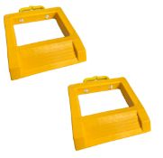 2 x Pallet Truck Stop Chock Yellow