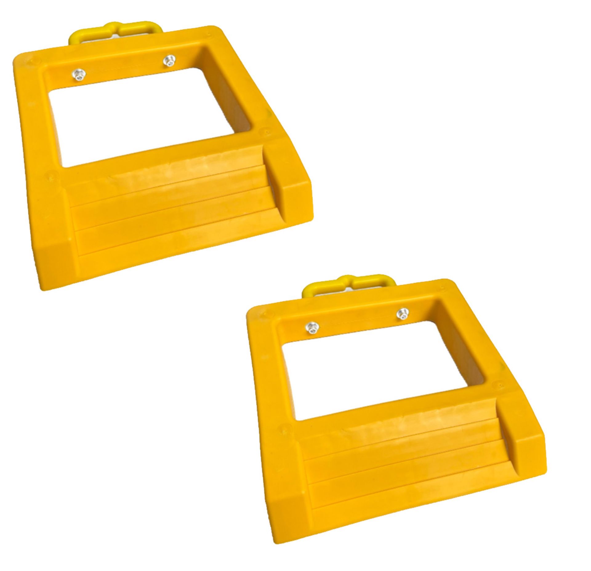 2 X PALLET TRUCK STOP CHOCK YELLOW
