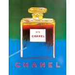 Andy Warhol Original Chanel No 5 Poster. Green/Blue 1997