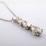 Emerald Cut Lab-Grown Diamond Necklace - 4.4 Total Carat (IGI Certified)