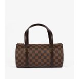 Louis Vuitton Damier Ebene Coated Canvas & Brown Calfskin Leather Vintage Papillon 26