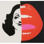 Pure Evil (British 1968-) Marlenes Lips De-constructed - Unique Offset Lithograph 2012
