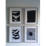 David Shrigley OBE (b 1968) ‘Gothic Bats’, Four Humorous Wall Hangings, Animal Thoughts, 2020