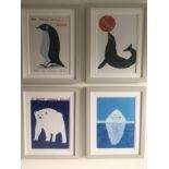 David Shrigley OBE (b 1968) ‘I Hate Humans & 3 Others’, Shrig Mini Series Offset Lithograph, Fram...