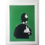 Banksy Not Banksy, 'Rude Copper' Screenprint, Signed, Editioned, COA 2018