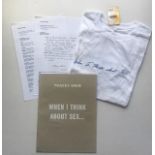 Tracy Emin (b1963)‘When I Think About Sex’ White Cube Exhibition T-Shirt and Catalogue, Signed, 2...