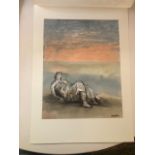 Henry Moore 'Reclining Figure - Sky Background 1980. Coloured Lithograph.