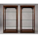 Title: Pair of Large Vintage Chinese Chippendale Style Mahogany Display Shelves Description: Pair of