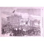 Blackpool Squires Gate-Gynn Square Promenade Opened 1870 Antique Woodcut Print