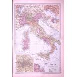 Italy, Rome, Palermo 120-Year-Old Large Antique Map by G.W. Bacon-28