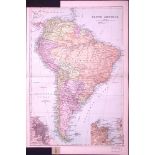 South America 120-Year-Old Large Coloured Antique Map by G.W. Bacon-9