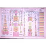 Diagrams Density World Population 120-Year-Old Large Antique Map by G.W. Bacon-49