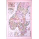 Norway & Sweden 120-Year-Old Large Antique Map by G.W. Bacon-23