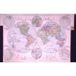 Western & Eastern Hemispheres 120-Year-Old Large Antique Map by G.W. Bacon-4
