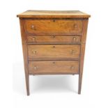A 19TH CENTURY MAHOGANY CROSSBANDED COMMODE