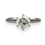 A PLATINUM SOLITAIRE DIAMOND RING, 1.70CT