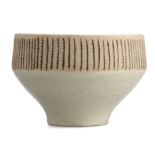 DAME LUCIE RIE (BRITISH 1902-1995): A GLAZED CERAMIC BOWL, IMPRESSED MARK TO VERSO