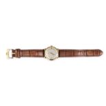 AN 18CT GOLD OMEGA BUMPER AUTOMATIC WRISTWATCH