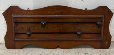 A E.J Riley limited of Accrington mahogany snooker scoreboard