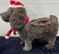 Christmas dog flower pot holder