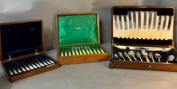 Three boxed cutlery sets to include: A six place setting Silvaseal canteen, a six place setting