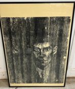 A framed wood engraving by Arturo Di Stefano (b.1955), 'Kafka' (1987) signed, titled and numbered