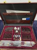 A Rosenbaum Solingen twelve place setting stainless steel canteen of cutlery in a briefcase style