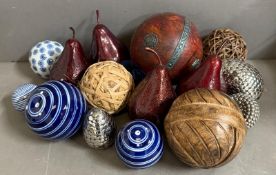 A selection of ornamental fruit and balls