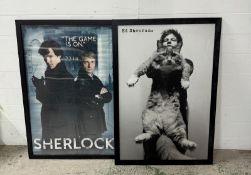 Two framed posters of Ed Sheeran and Sherlock