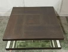A large square mirrored coffee table (height 40cm x 130cmx130cm)