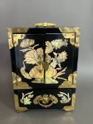 Black lacquered Chinese jewellery box
