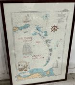 De Porto Rico Au Golfe Millennium Cruise 2000, Star Clipper framed Chart 6332 (90cm x 127cm)